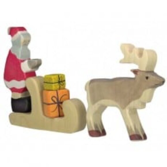 NWT Holztiger Wooden Toys Santa's Sleigh - Picture 3 of 3